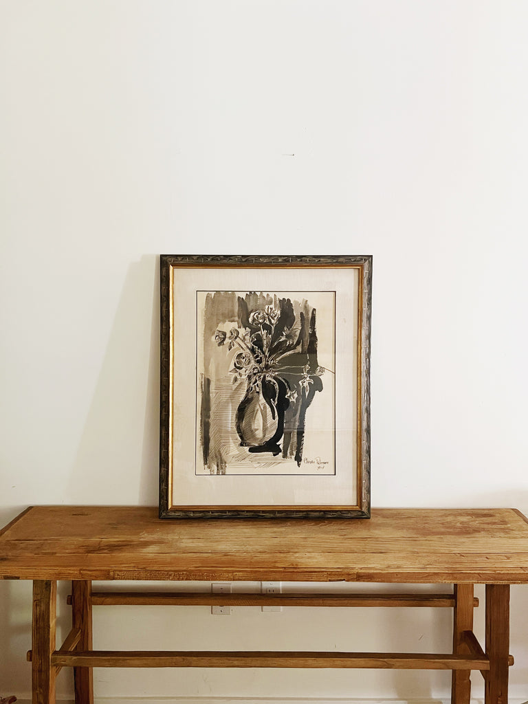 Expressionism Ink Wash Floral Bouquet