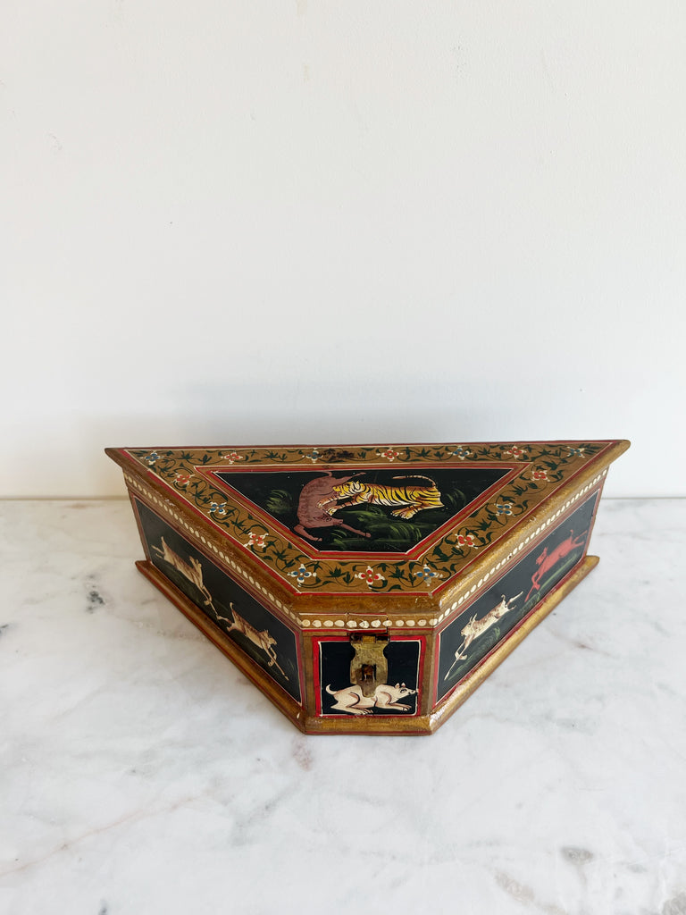 Antique Hand-painted Indian Folk Art Box