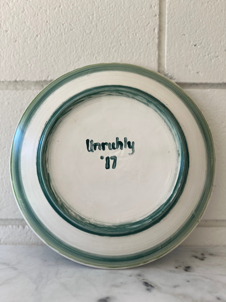 Ceramic Hand-painted Decorative Plate with Floral Motif