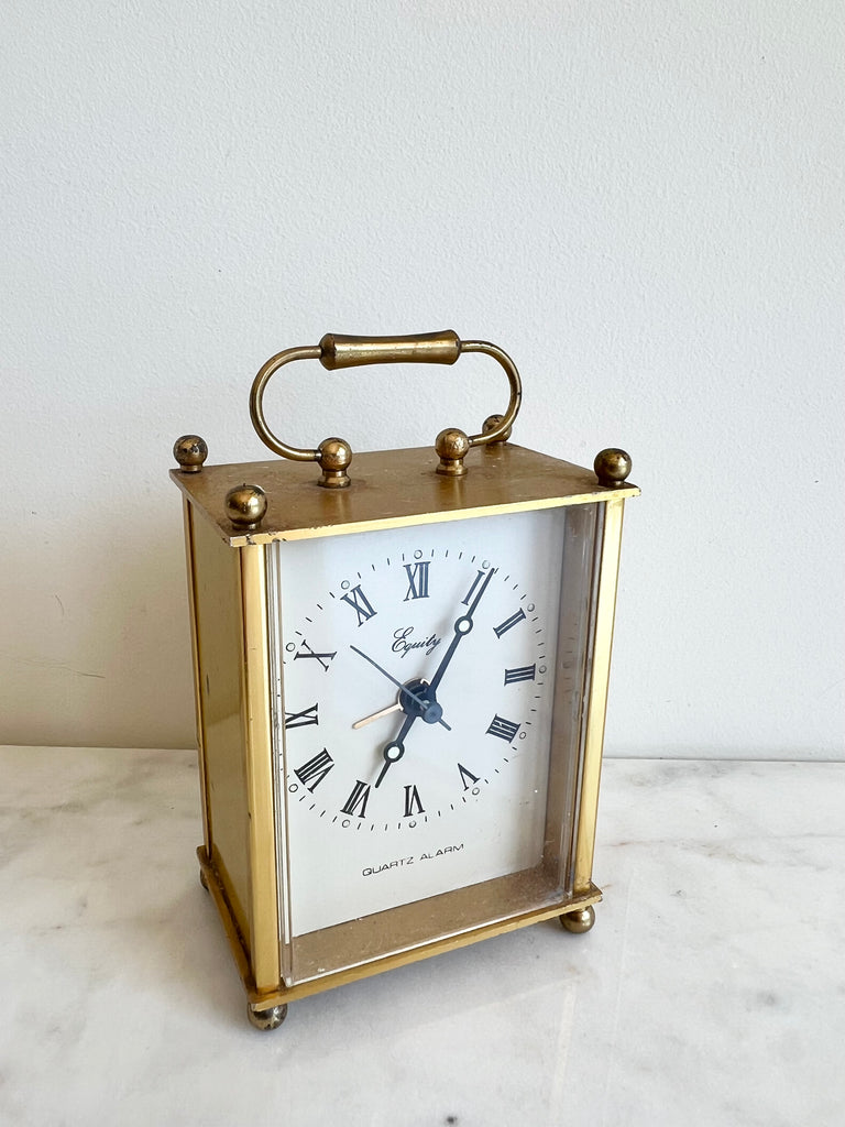 Vintage Equity Brass Clock