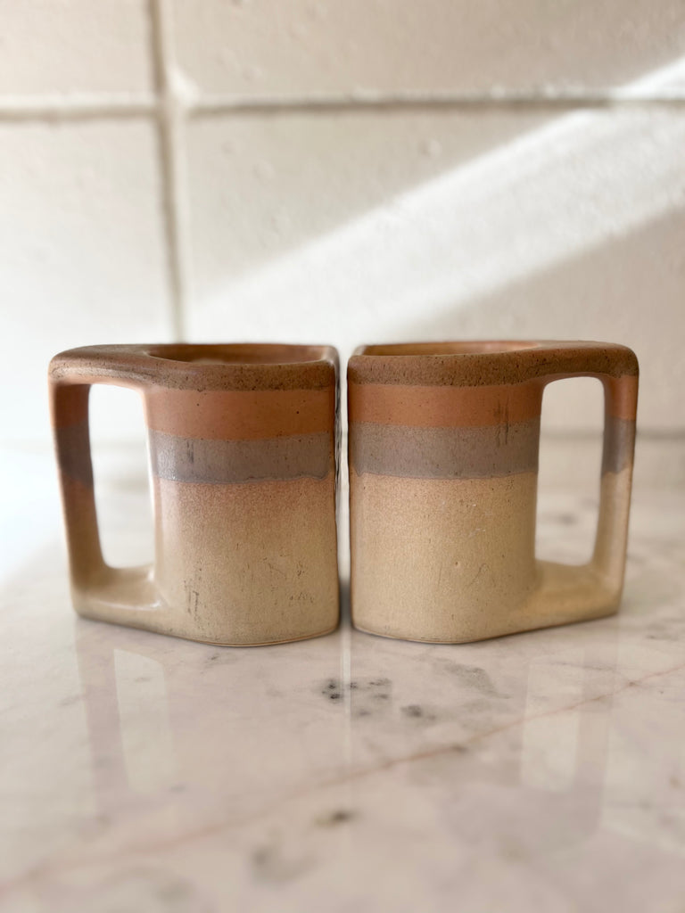 Vintage Bookend Studio Pottery Mugs