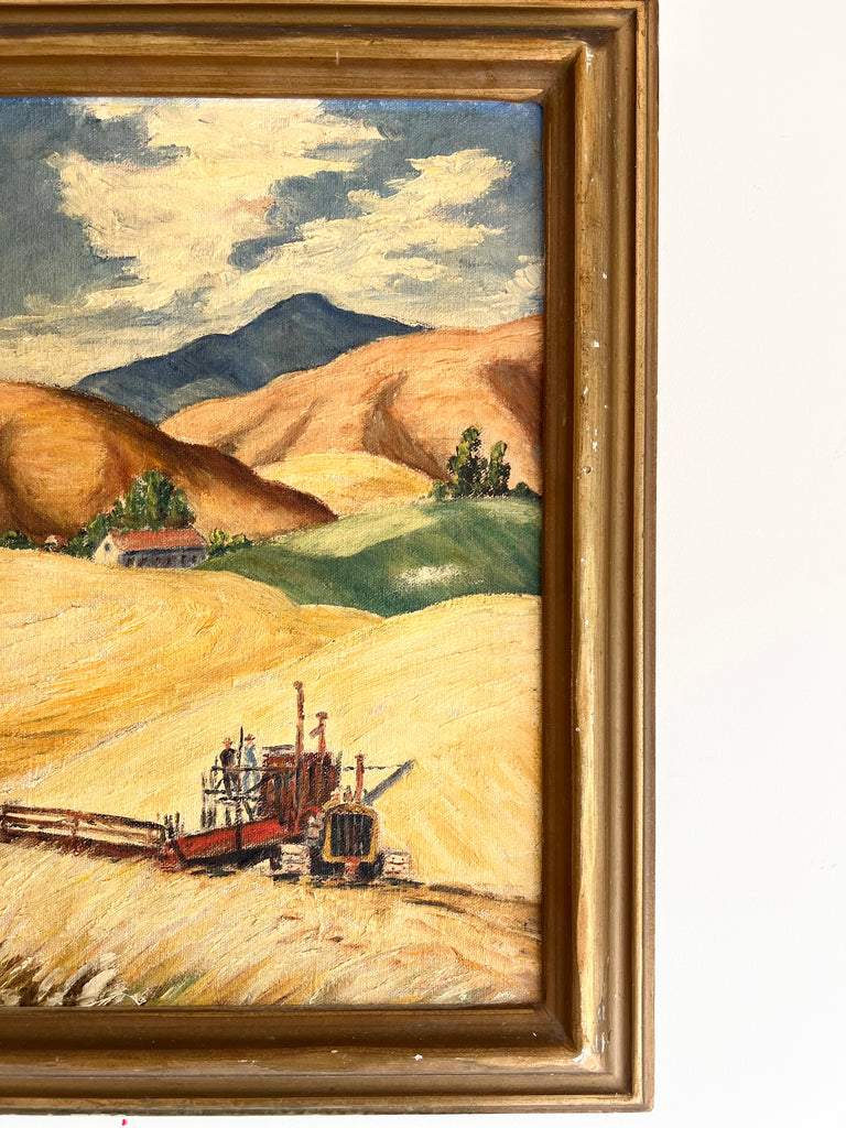 Framed Original Pair of Paintings Farm and Country Landscapes