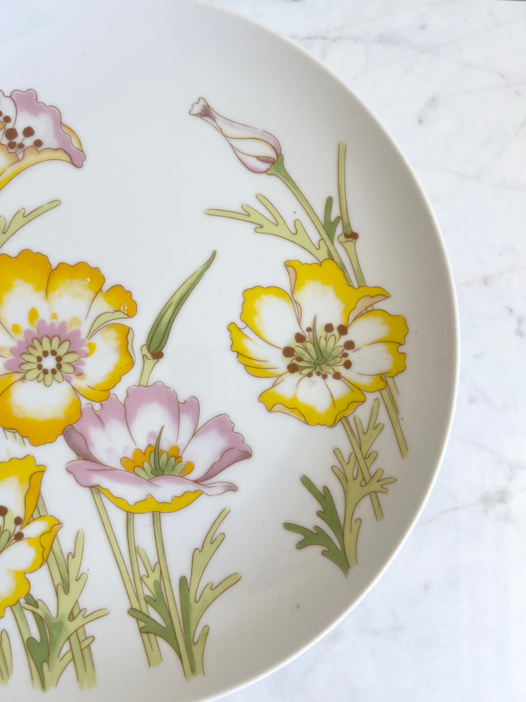 Footed Floral Pedestal Dessert Plate