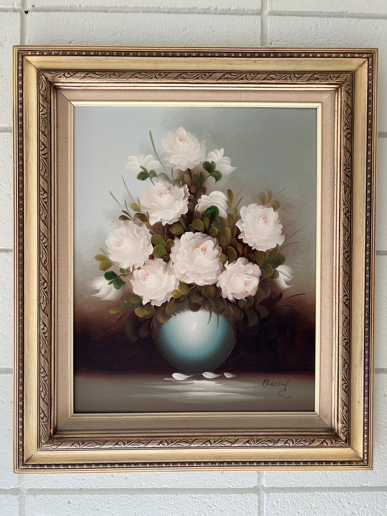 Framed Original Painting Still Life of Flowers