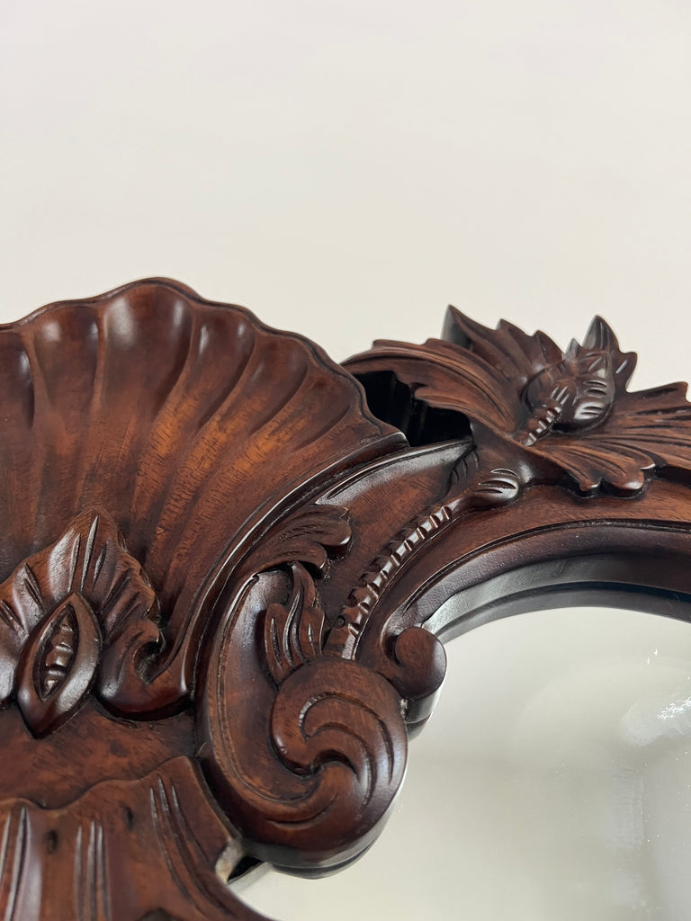 Rococo Carved Mahogany Beveled Wall Mirror