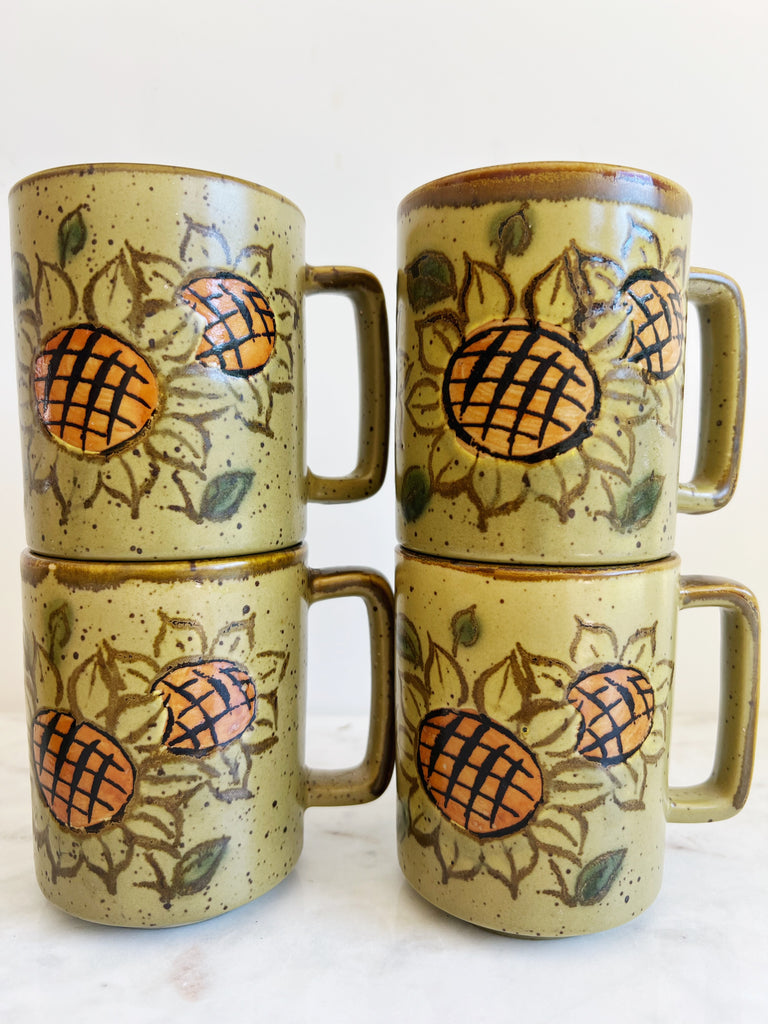 Sunflower Stoneware Mug Set
