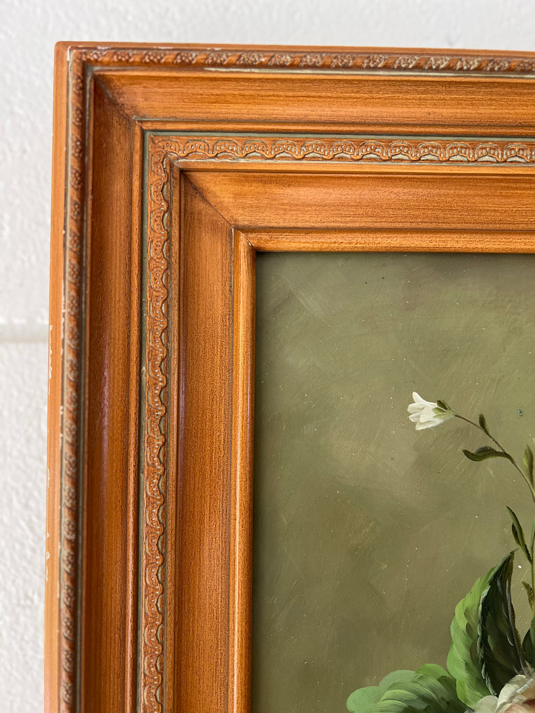 Framed Original Painting 20th Century Floral Still Life
