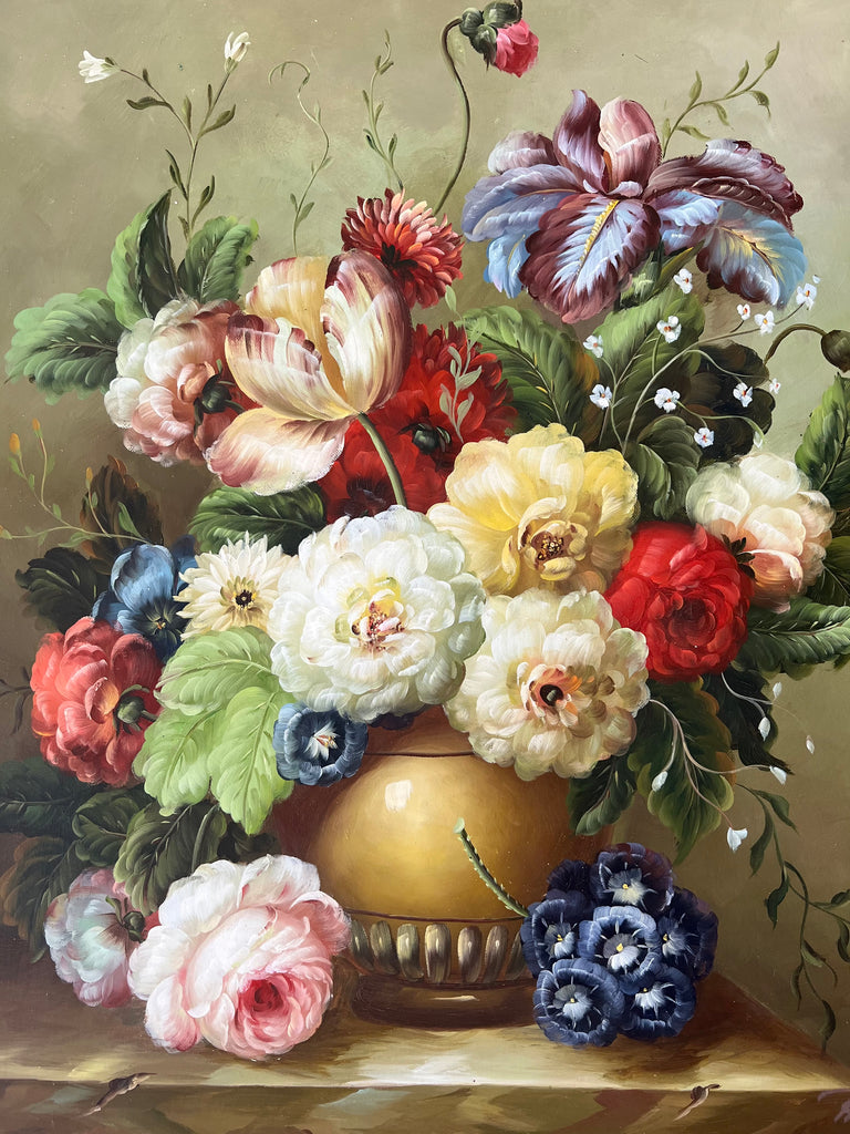Framed Original Painting 20th Century Floral Still Life