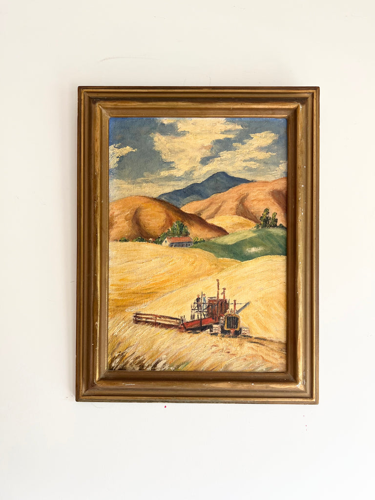 Framed Original Pair of Paintings Farm and Country Landscapes