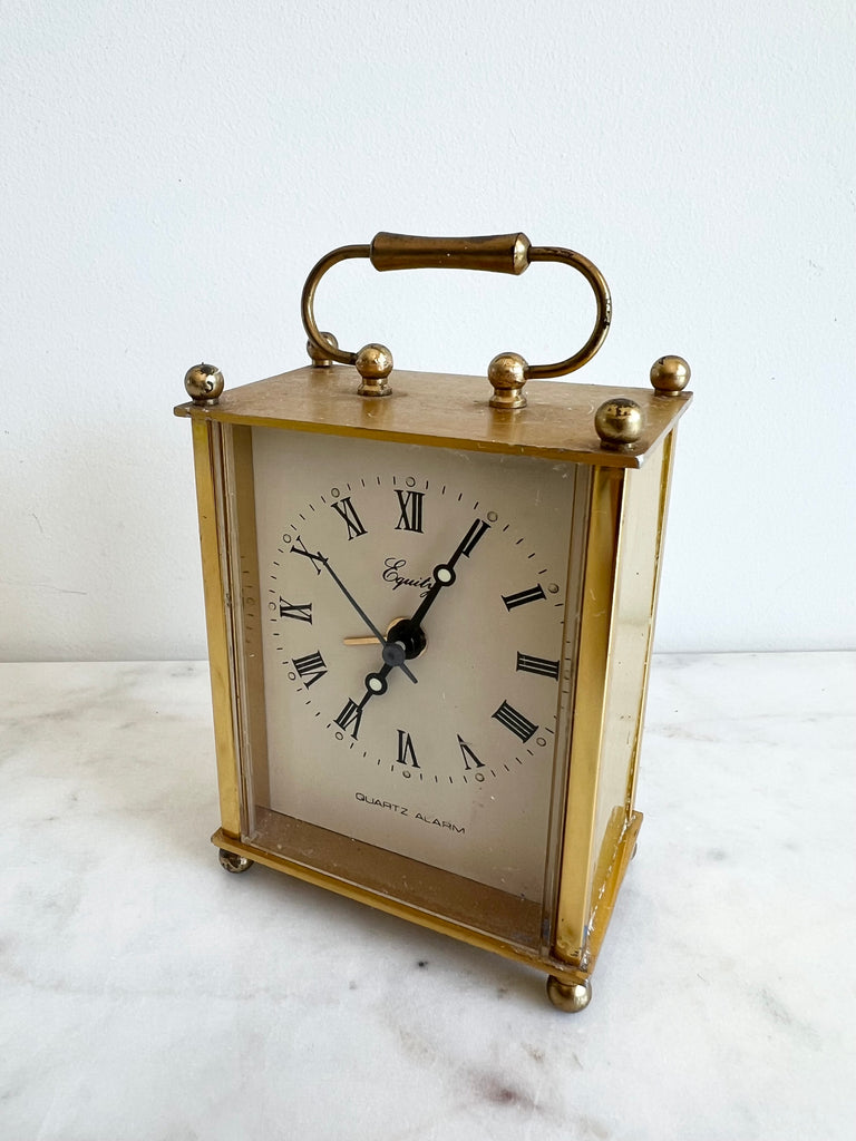 Vintage Equity Brass Clock