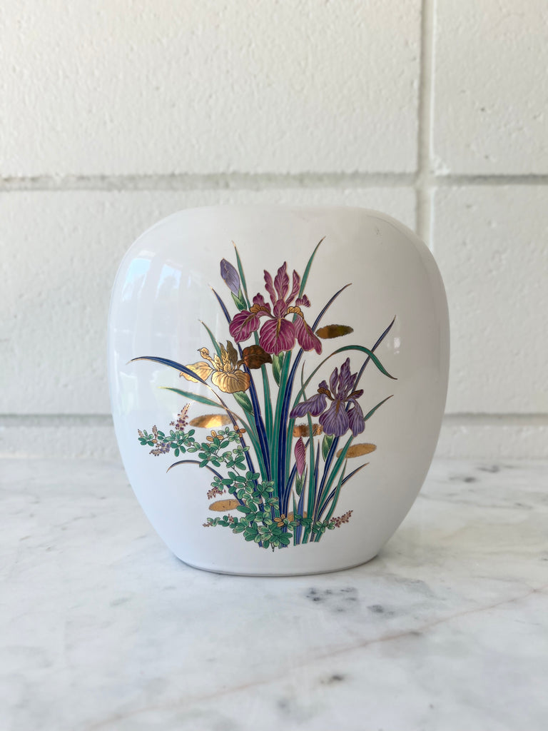 Iris Porcelain Gold Leaf Vase