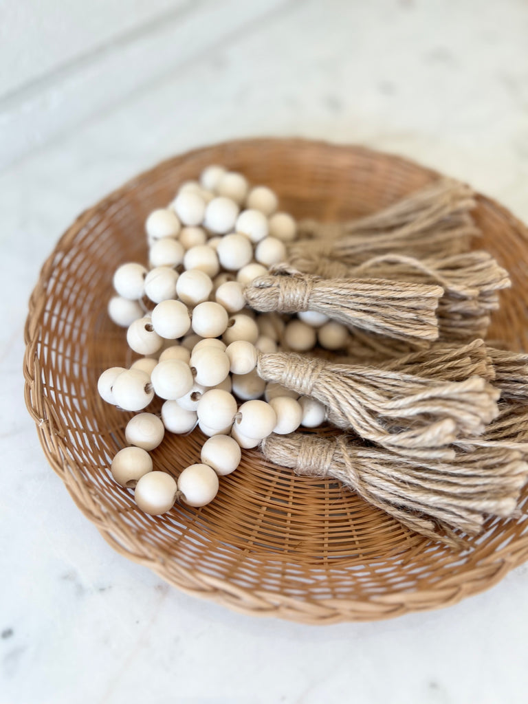 Beaded Tassel Jute Twine Napkin Holders