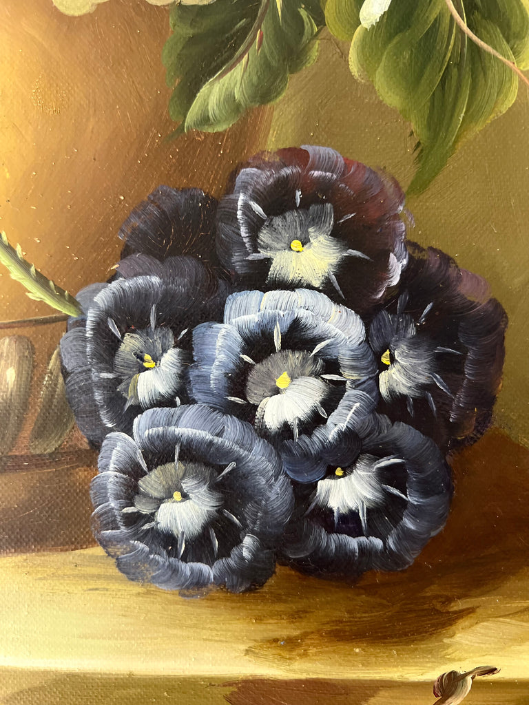 Framed Original Painting 20th Century Floral Still Life