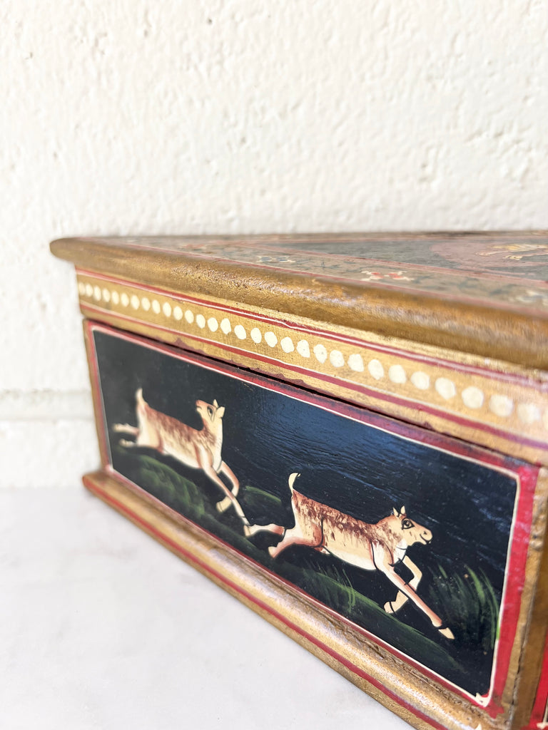 Antique Hand-painted Indian Folk Art Box