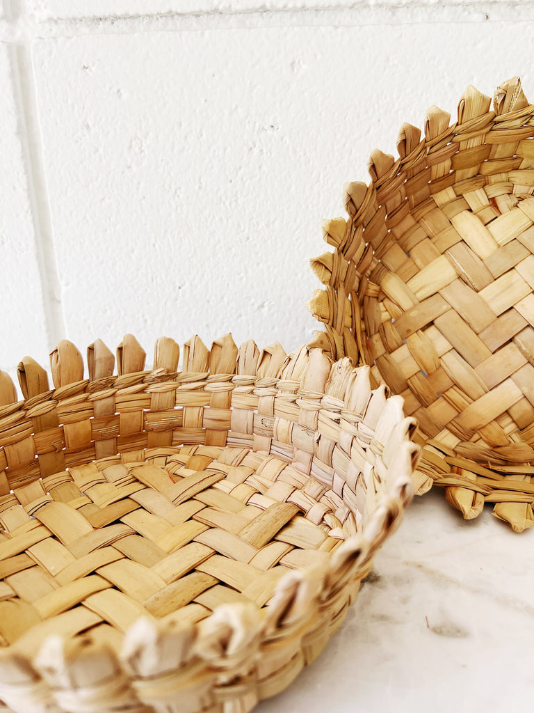 Handwoven Palm Leaf Basket Set of 2