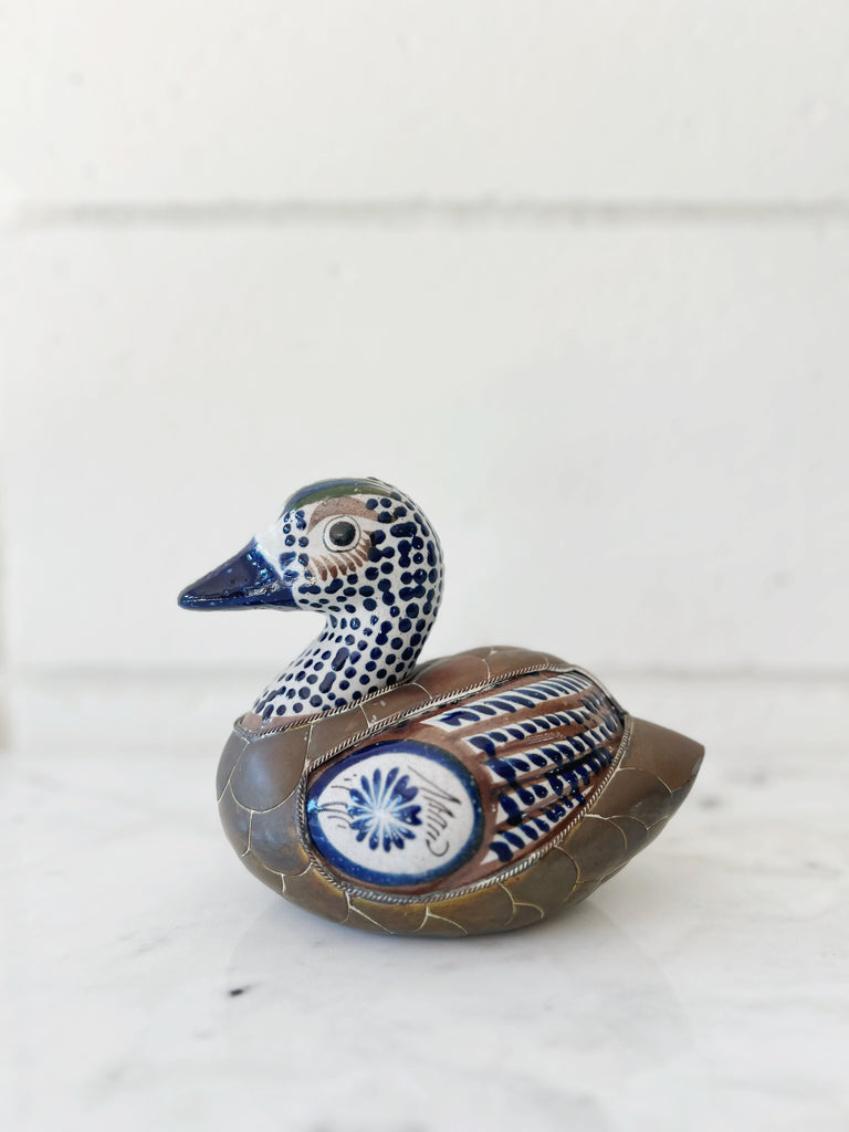 Handcrafted Vintage Tonala Brass Duck