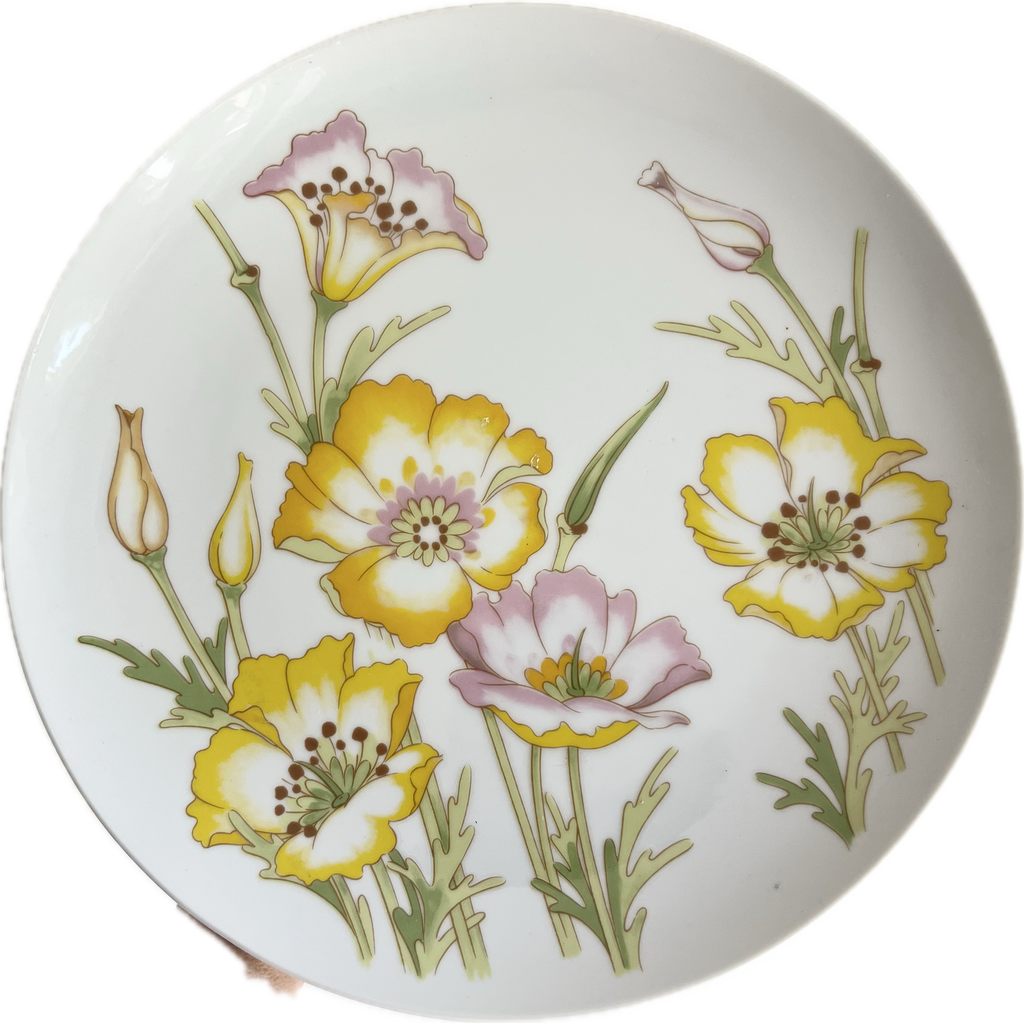 Footed Floral Pedestal Dessert Plate