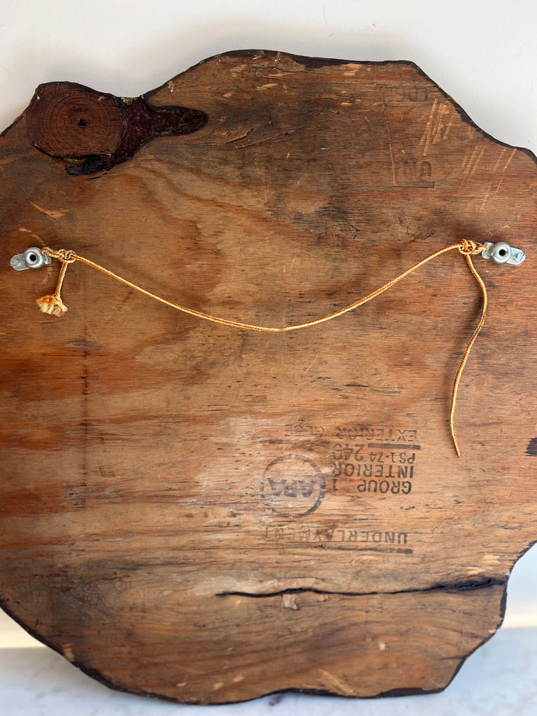Lacquered Burl Wood Folk Art