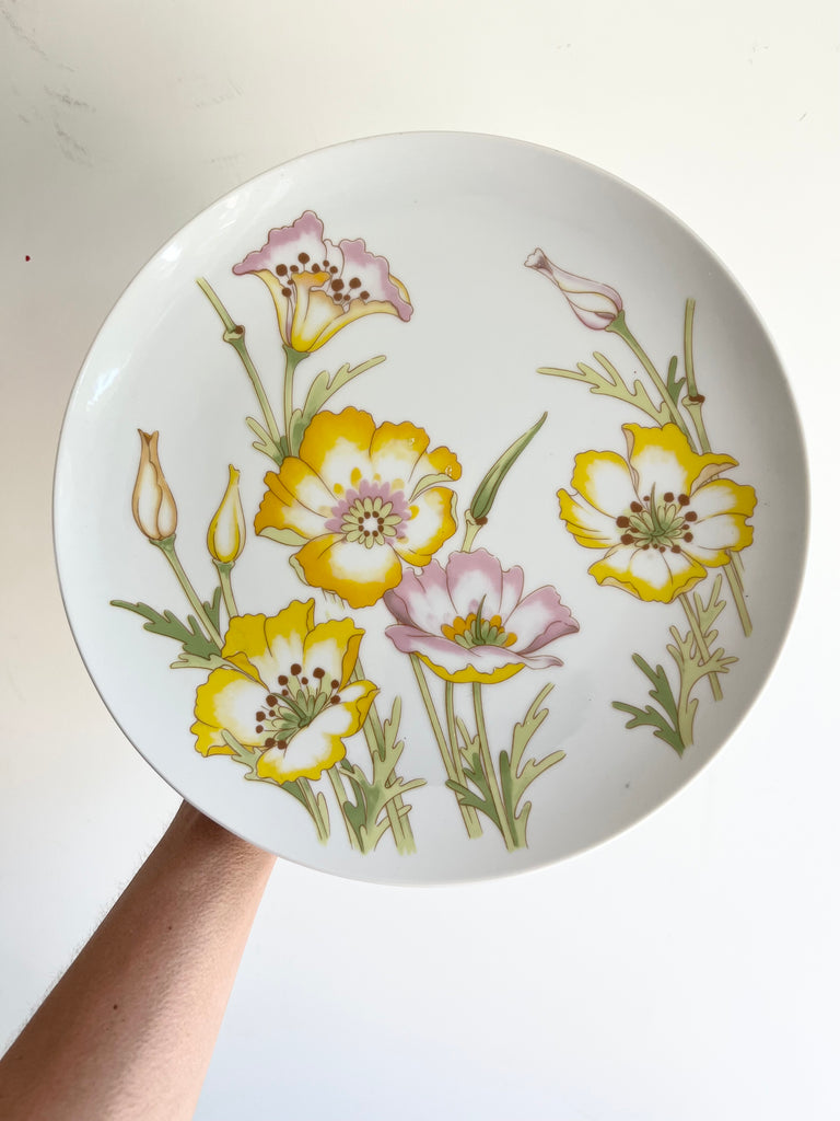 Footed Floral Pedestal Dessert Plate