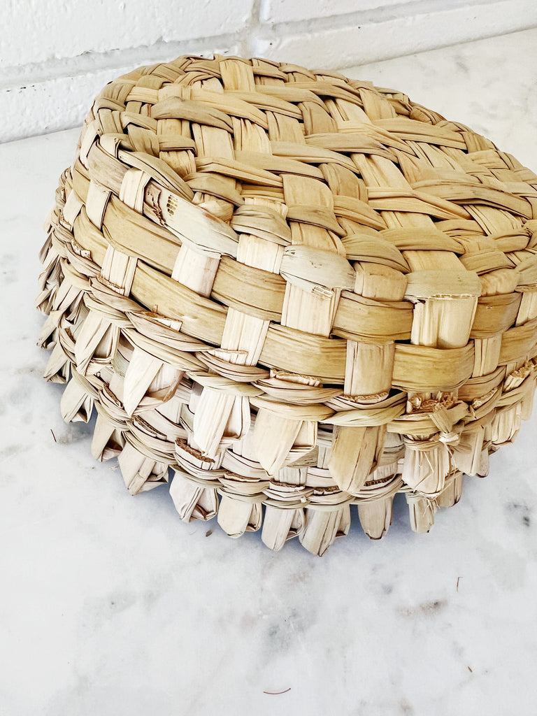 Handwoven Palm Leaf Basket Set of 2