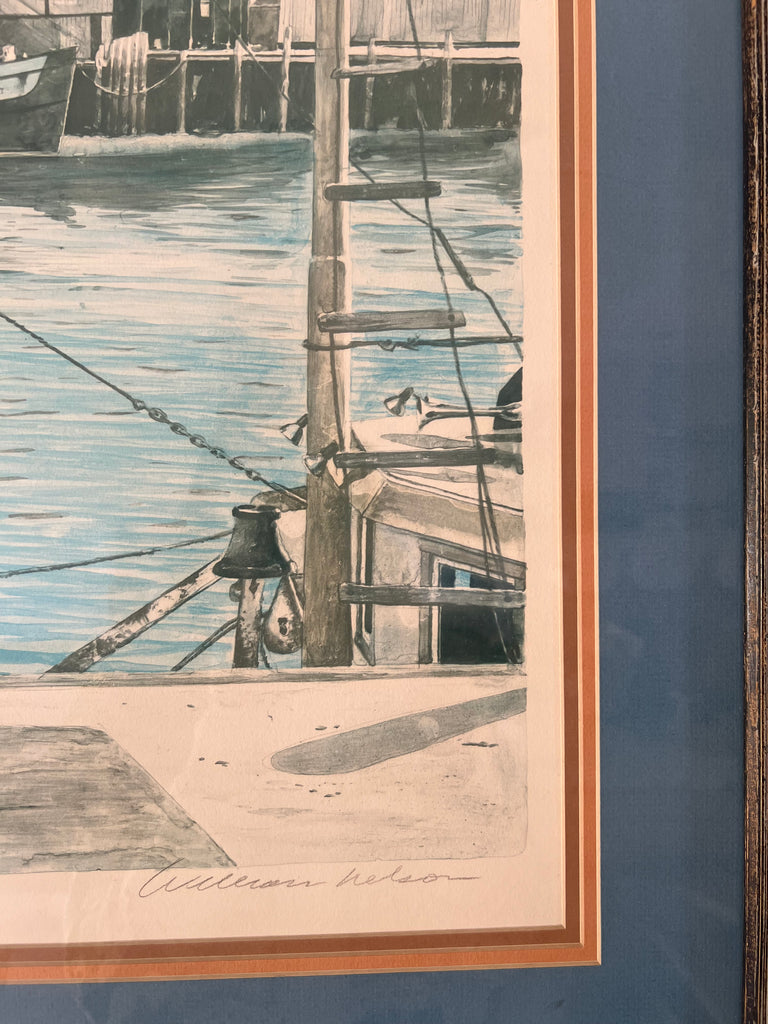Framed Original “Gloucester Harbor” with Authenticity Certification