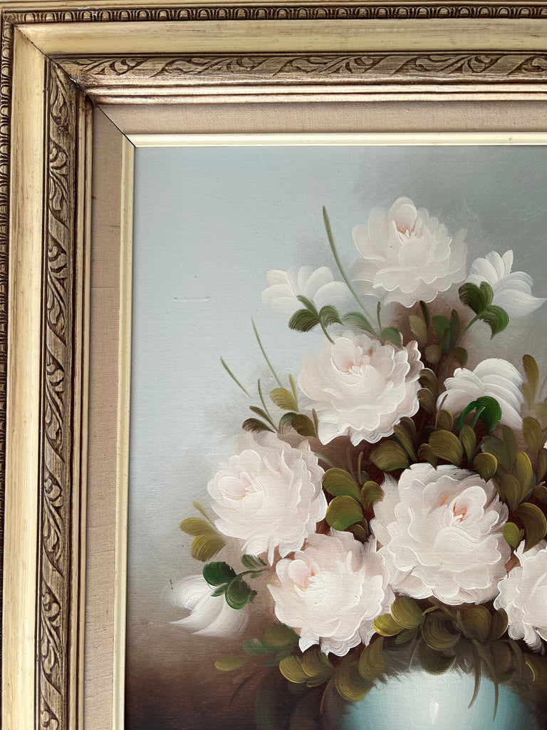 Framed Original Painting Still Life of Flowers