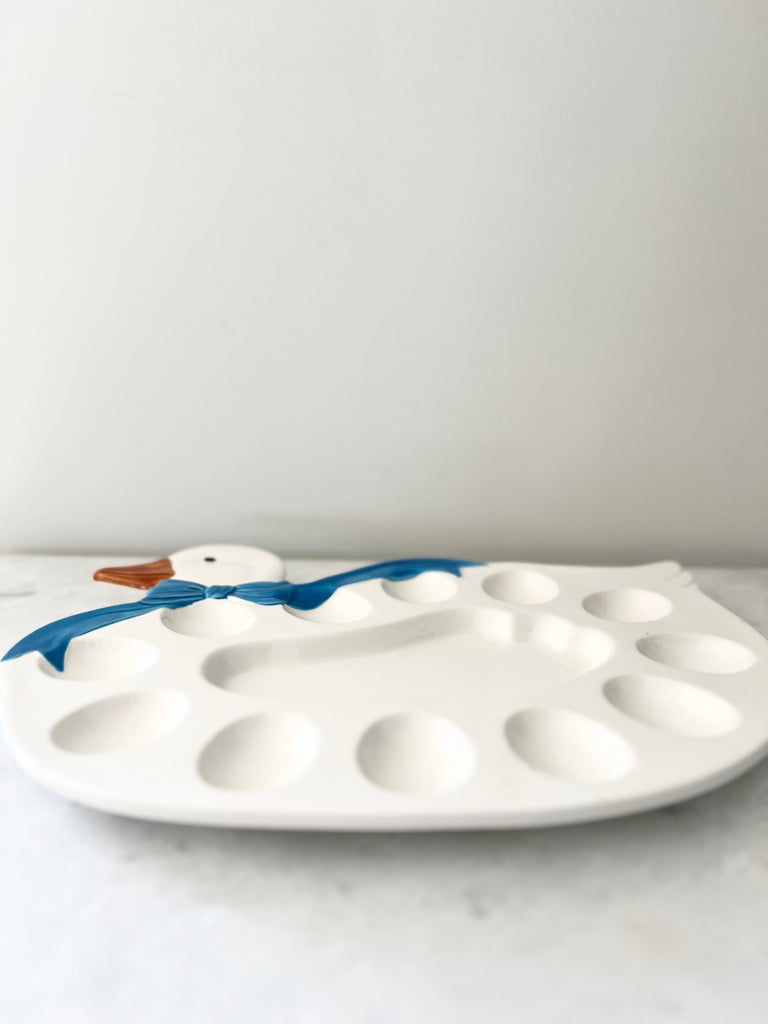 Hand-painted Ceramic Goose Egg Platter
