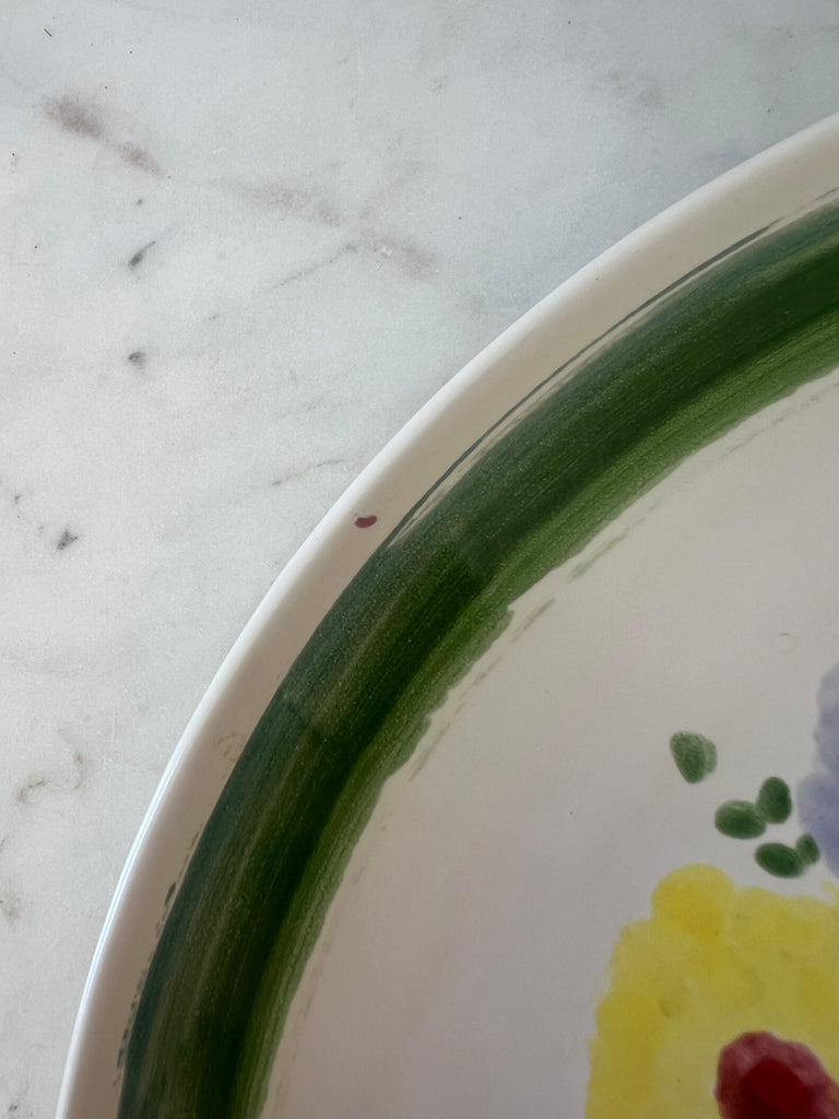 Ceramic Hand-painted Decorative Plate with Floral Motif
