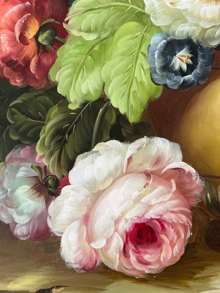 Framed Original Painting 20th Century Floral Still Life