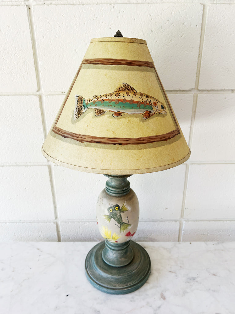 Vintage Rainbow Trout Desk Lamp