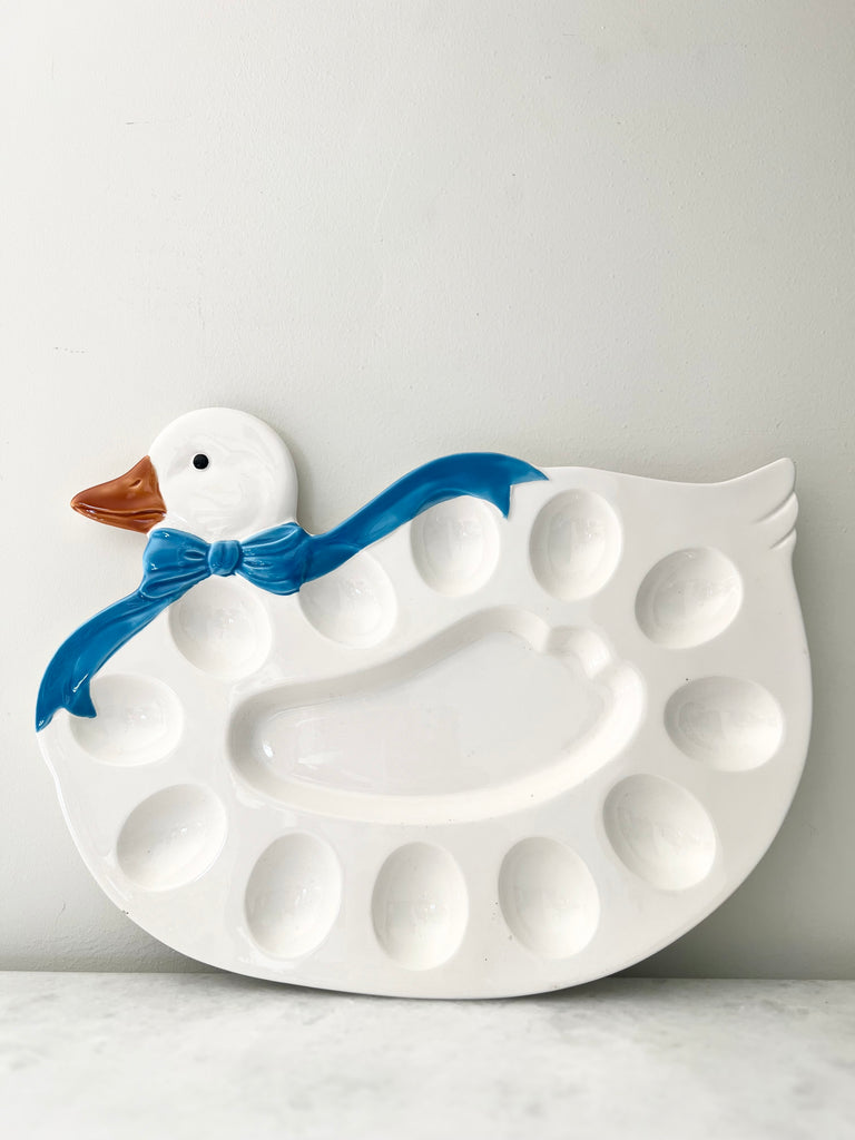 Hand-painted Ceramic Goose Egg Platter