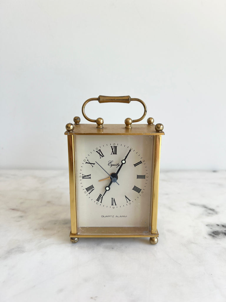 Vintage Equity Brass Clock