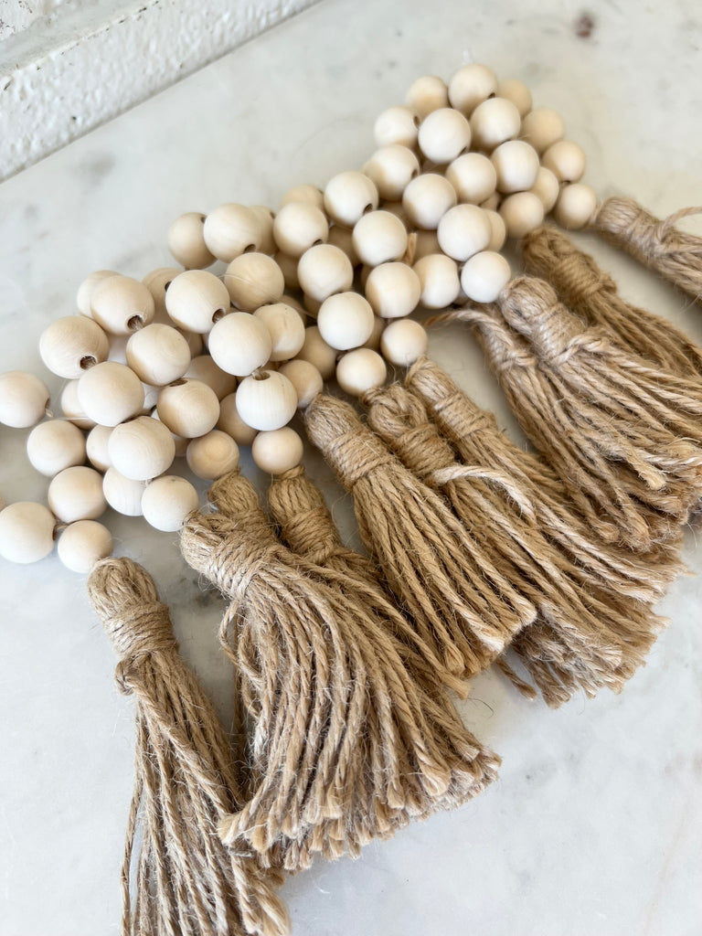 Beaded Tassel Jute Twine Napkin Holders
