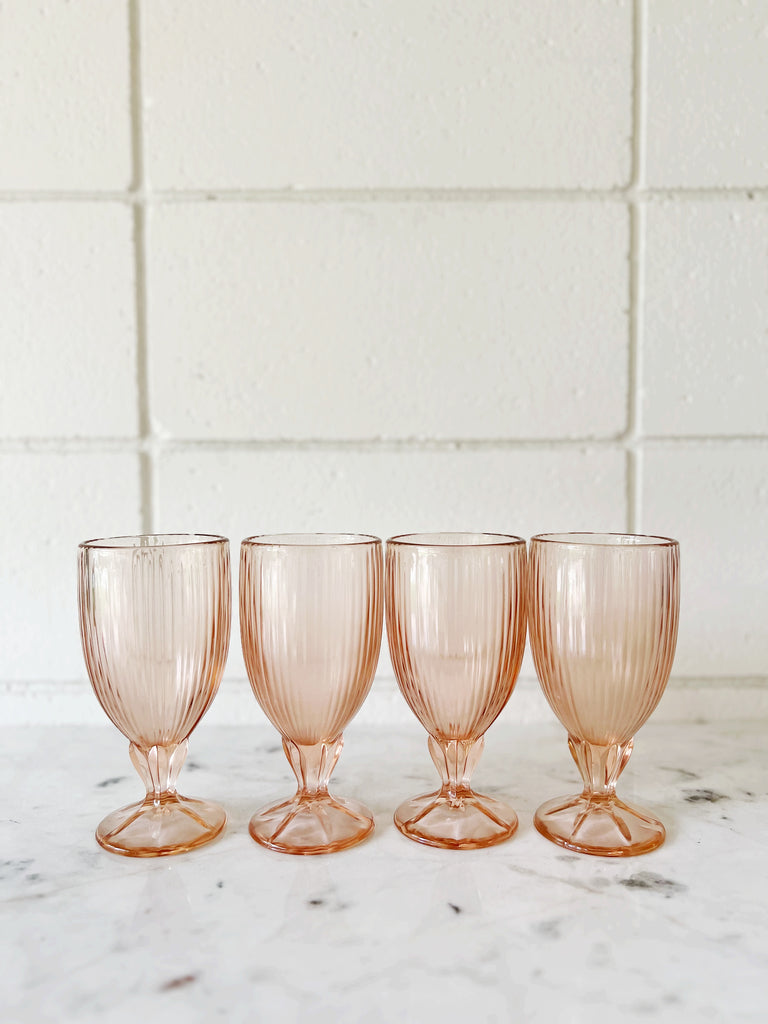 Vintage Pink Fosteria Glassware Set of 8