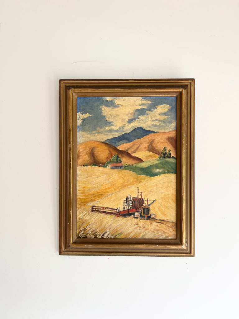 Framed Original Pair of Paintings Farm and Country Landscapes