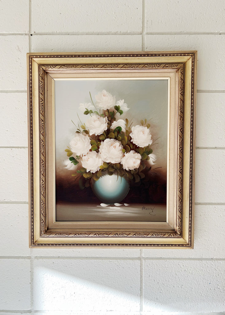 Framed Original Painting Still Life of Flowers