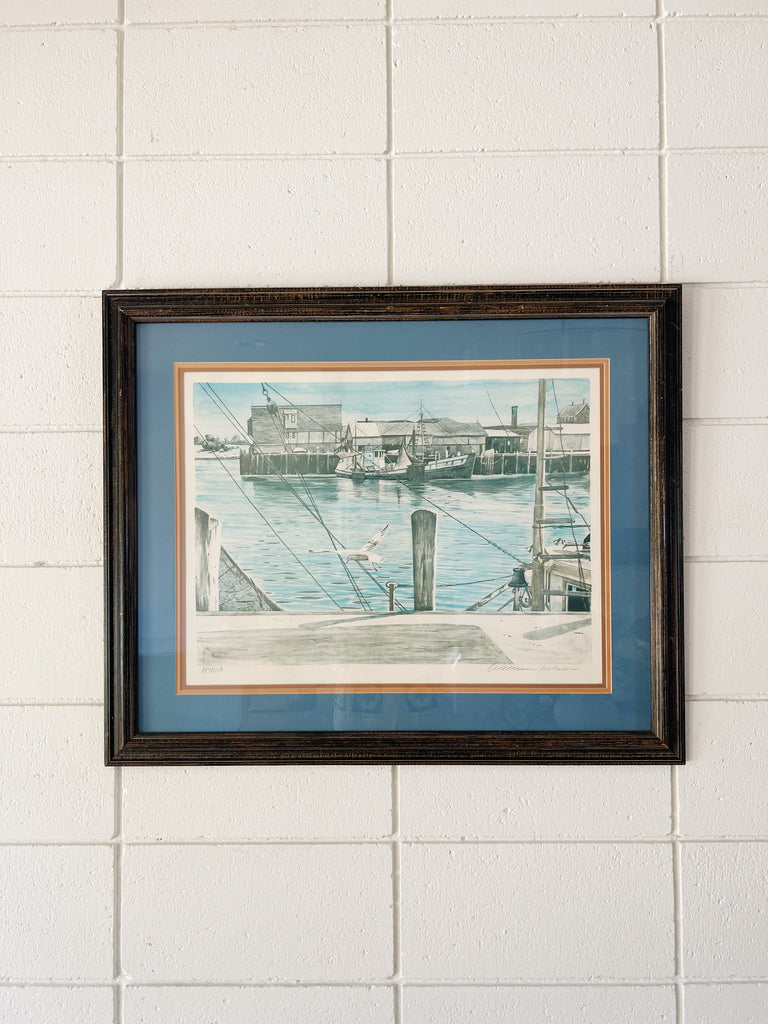 Framed Original “Gloucester Harbor” with Authenticity Certification
