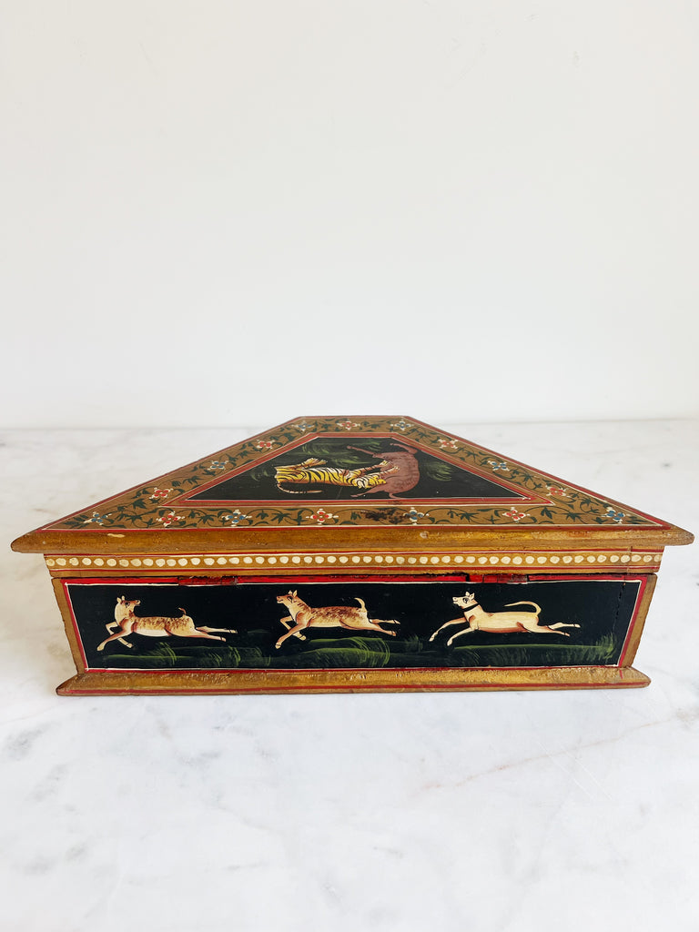 Antique Hand-painted Indian Folk Art Box