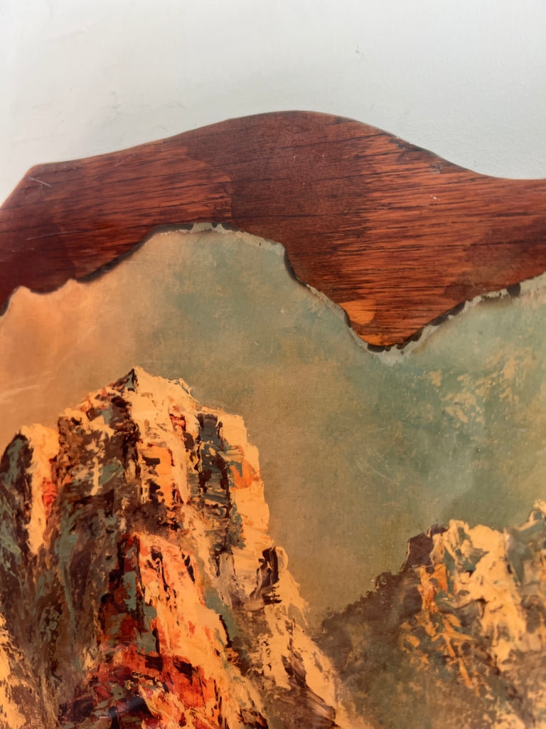 Lacquered Burl Wood Folk Art