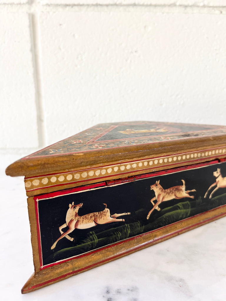 Antique Hand-painted Indian Folk Art Box
