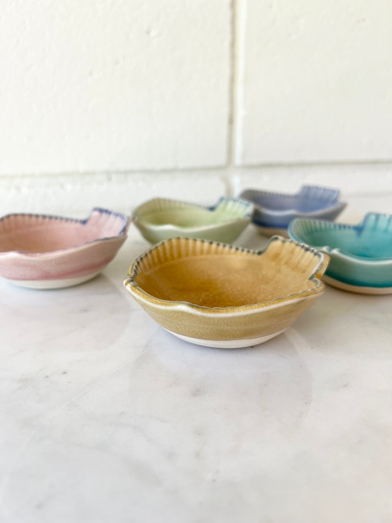 Glazed Ceramic Fish Bowl Set of 5