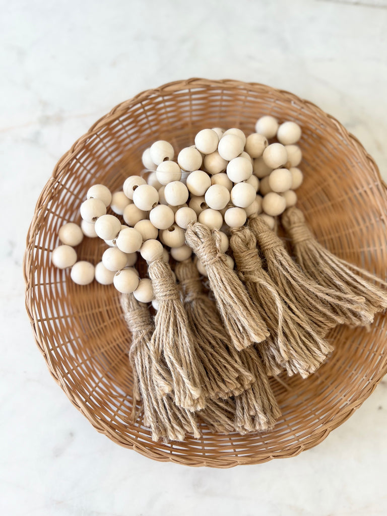 Beaded Tassel Jute Twine Napkin Holders