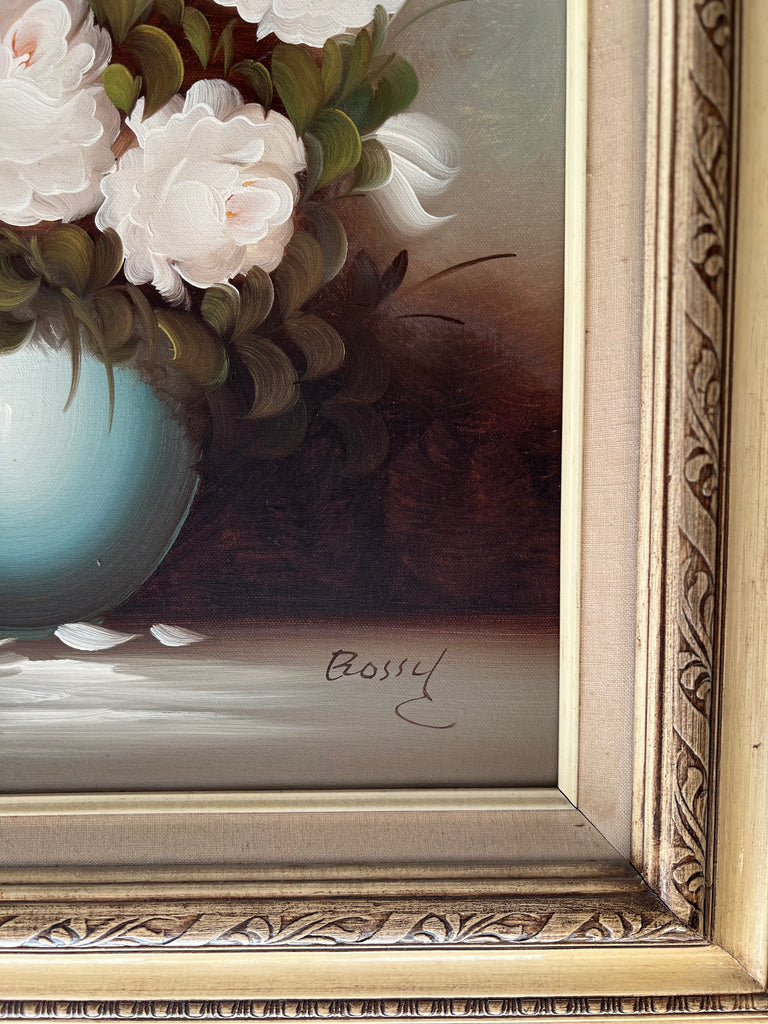 Framed Original Painting Still Life of Flowers