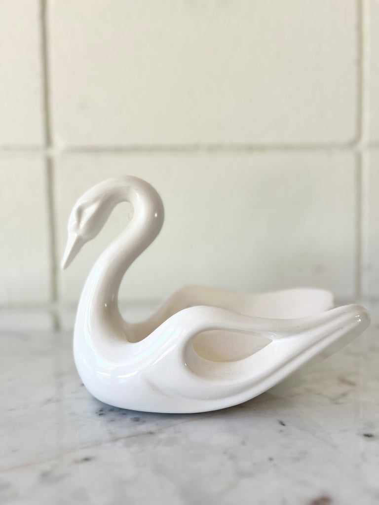 Vintage Ceramic Swan Holder