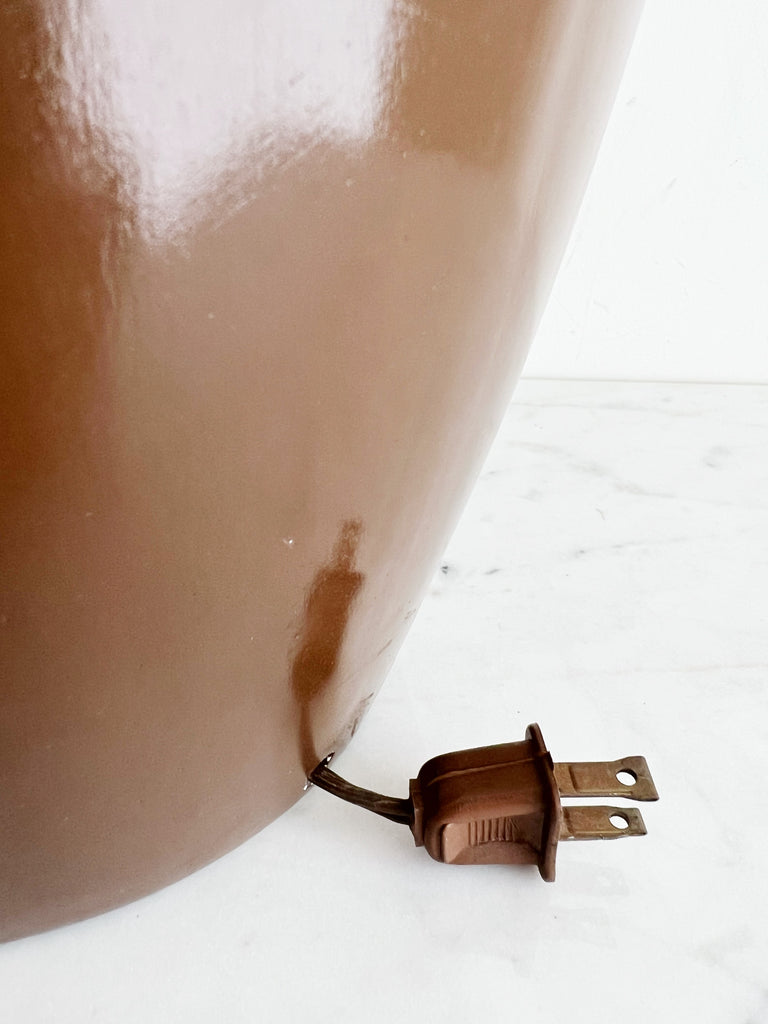 Brown Barrel Table Lamp