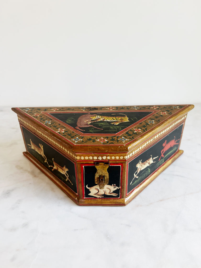 Antique Hand-painted Indian Folk Art Box