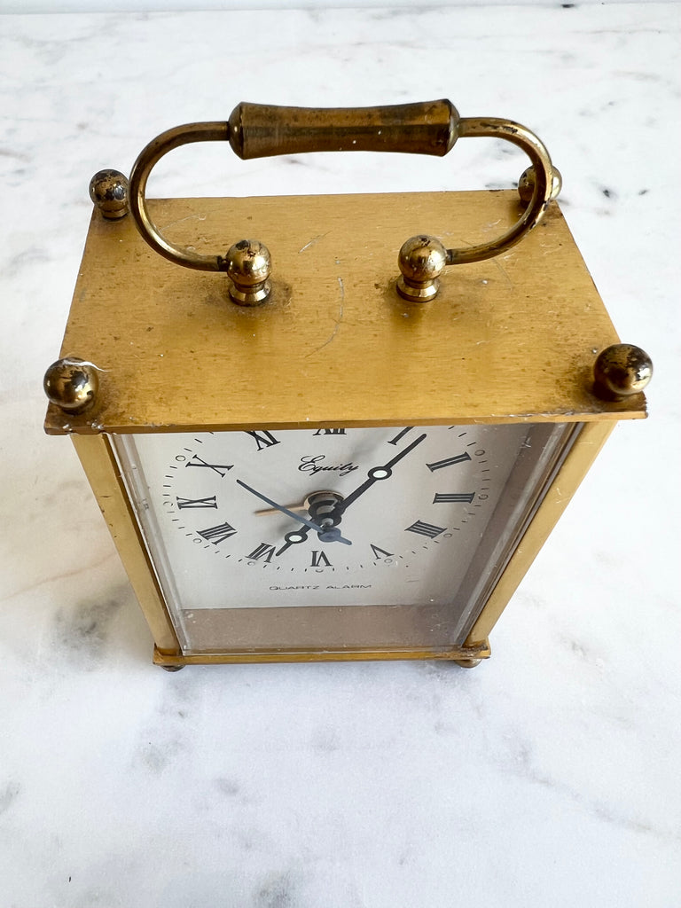Vintage Equity Brass Clock