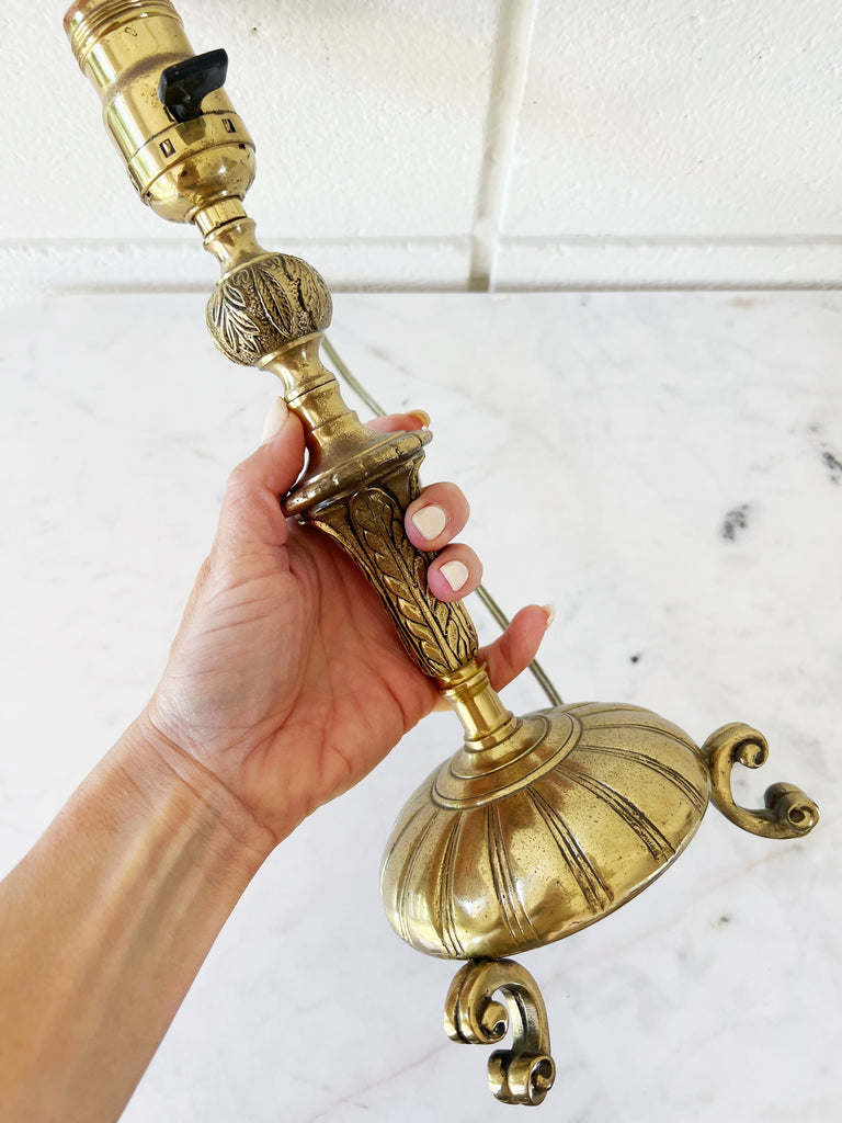 Antique Brass Table Lamp Base