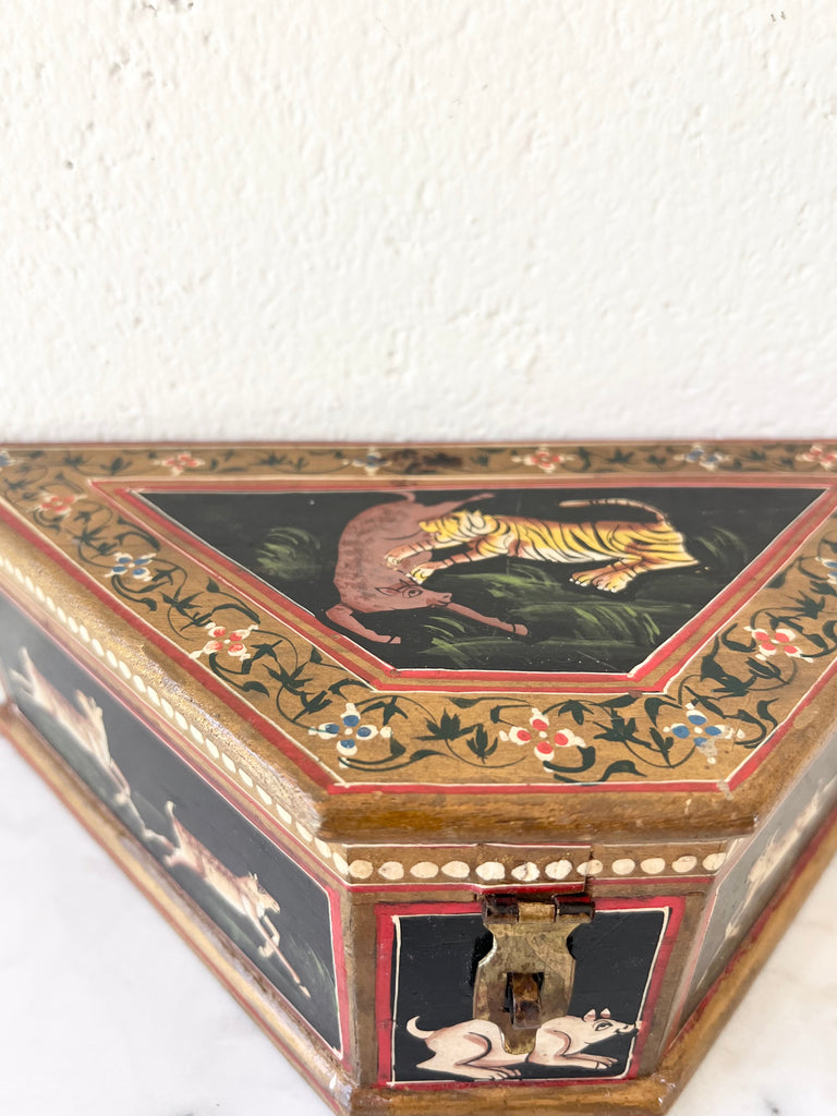 Antique Hand-painted Indian Folk Art Box