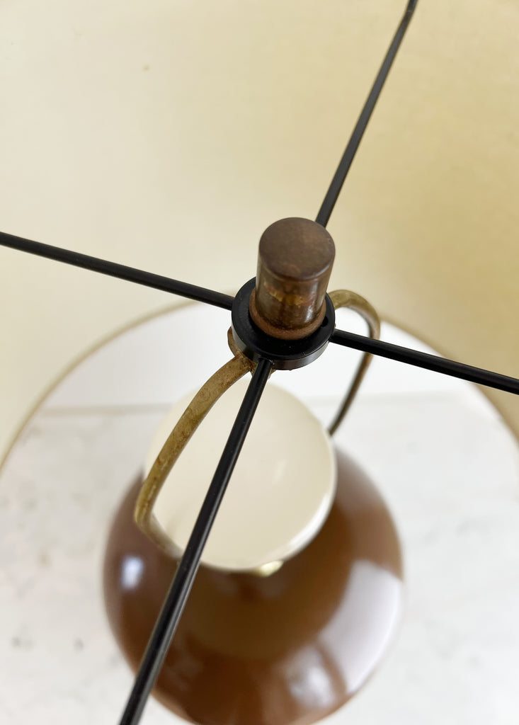 Brown Barrel Table Lamp